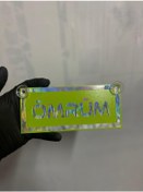 Resim Yeşil Renk Üzeri Hologram Renk Ömrüm Yazılı Vantuzlu Cam Süsü 