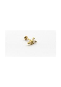 Resim Işıltılı Kelebek Tasarım Tragus Piercing Gold Renk, Anti Alerjik Çelik Bar Çok Renkli 