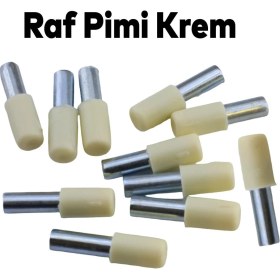 Resim Nzb (100 Adet) Raf Pimi Plastik Başlı Cam Tutucu Çivisi Mobilya Dolap Pimi Krem 