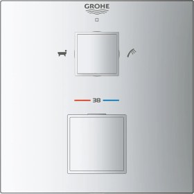 Resim Grohe Grohtherm Cube Termostatik Banyo Duş Bataryası 2 çıkışlı divertörlü- 24155000 