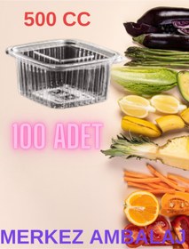 Resim Miopack Plastik Sızdırmaz Kap 500 gr Cc Kullan At Tek Kullanımlık Plastik Kapaklı Kase 100 Adet 