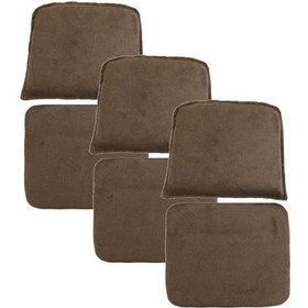 Resim Knsz minder seti 3 lü mazlum kahve penye kumaş oturma ve sırt tel sandalyesi minderi bir arada 