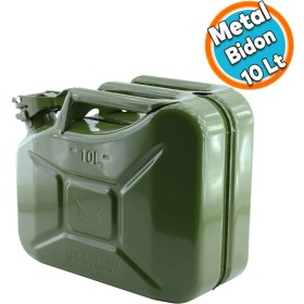 Resim Nzb Metal Dayanıklı Araç Benzin Akaryakıt Mazot Taşıma Doldurma Depolama Bidon Bidonu 10 Lt 
