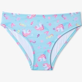 Resim Penti Renkli Kız Çocuk Unimermaid Halter Bikini Takımı 