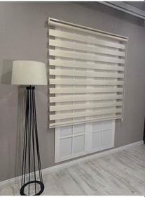 Resim Bambu Zebra Stor Güneşlik Perde, Krem, 120 x 260 