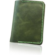 Resim Çakıl Tasarım Hakiki Deri Ruhsat Kılıfı / Kabı - El Işi - Yeşil 