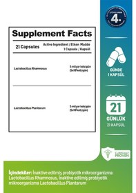 Resim Kiperin Postbiyotik 210 Milyar Cfu Rhamnosus & Plantarum Sindirim 21kapsül & 700mg Akıllı Gıda Takviyesi 