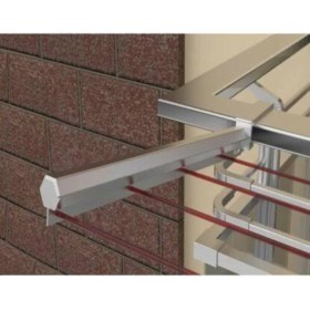 Resim Fuga Metal 60x25 Alüminyum Kare Balkon Çamaşırlık Çamaşır Kurutmalık Parlak 