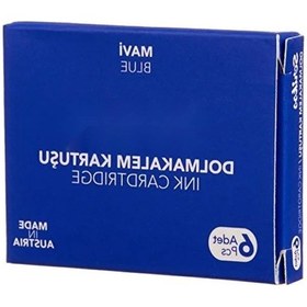 Resim Mavi Dolma Kalem Kartuşu, 6'lı Blister Paket 
