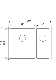Resim Viviano El Yapımı Paslanmaz Çelik Eviye 1,5 Göz 44X58 cm Modern Tasarım 