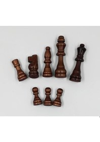Resim Ahşap Satranç Taşları Küçük Size Renkli 