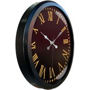Resim Siyah Metal Çerçeveli Salon Ofis Otel Duvar Saati 52 cm A19 