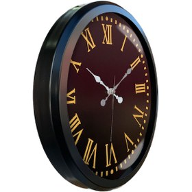 Resim Siyah Metal Çerçeveli Salon Ofis Otel Duvar Saati 52 cm A19 