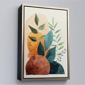 Resim Ahşap Çerçeveli İskandinav Tarzı Soft Çiçekler Tablo 55x75 cm Beyaz, TTÇ.KNV7590FRM 