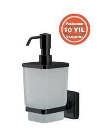 Resim Çelik Banyo Paslanmaz Pirinç Mat Siyah Kumru Montajlı Sıvı Sabunluk Siyah 