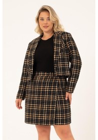 Resim Myline Astarlı Crop Tüvit Ceket-1741-siyah Siyah 