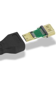Resim Aogo Mini HDMI Dönüştürücü HDMI Dişi (Tip-A) - Mini HDMI Erkek (Tip-C) Mını HDMI 