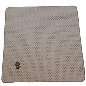 Resim Mini Safari Bebek Battaniyesi Kundak - Yıldız Desenli, Maymun Nakışlı %100 Pamuklu 
