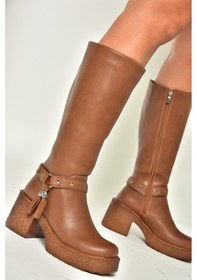 Resim Fox Shoes T996224009 Taba Kalın Topuklu Kadın Çizme Taba 