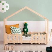 Resim MiniWood Montessori Yatak Çocuk Karyola Bebek Beşik Triangle 