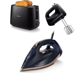 Resim 3'lü Set DST7510/80 Buharalı Ütü HD2581/90 Ekmek Kızartma HR3705/10 El Mikseri 