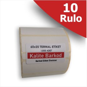Resim Kalite Barkod 60 X 20 Termal Etiket | 10 Rulo | 