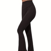 Resim Kadınların Süper Yumuşak Yüksek Bel Flare Pantolonları, Karın Kontrolü Yumuşak Bootleg Bootcut Pantolonlar, Kadınların Aktif Giyim 