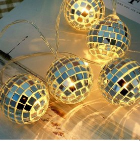 Resim Mini Disko Topu Dekoratif Süsleme Led Zinciri Pilli Süs Led Şerit 