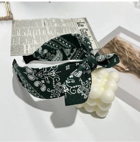 Resim Snapbuy Boho Yay Baskılı Geniş Kenarlı Saç Bandı - Kadınlar Ve Kızlar İçin Vintage Aksesuar10000mah Green 