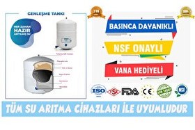Resim Sulook Su Arıtma Cihazı 12 Lt 3.2 Galon Çelik Su Arıtma Deposu Tankı 