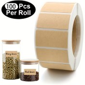 Resim 100 adet kendinden yapışkanlı kraft kağıdı mühürleme etiketi, elle yazılabilir kategoriye ayırma ve paketleme için. 