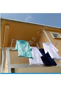 Resim Pakas Balkon Çamaşır Kurutma Askısı Kurutmalık Duvara Monte Gümüş 