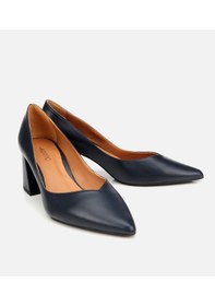 Resim Hotiç Kadın Deri Lacivert Kalın Topuklu Ayakkabı 01ayh312470a680 Lacivert 