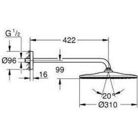 Resim Grohe Rainshower Mono 310 Tepe Duşu Seti, 31 Cm, Altın - 26558gl0 Altın 