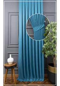 Resim Evdepo Home Turkuaz Fon Perde Tek Kanat (539786313) Turkuaz 