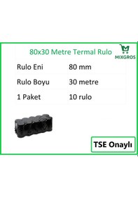 Resim 80x30 Metre Termal Yazarkasa Ve Adisyon Rulosu 10 Adet 