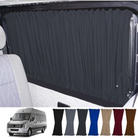 Resim Oto Pandami Volkswagen Crafter 1.nesil Orta Şase 2006-2016 Uyumlu Füme Raylı Oto Perde Takımı 