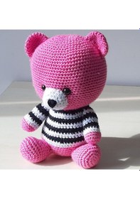 Resim Amigurumi Örgü Oyuncak Ayı Pembe 