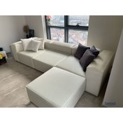 Resim Mobilya Stant Most Mollis 4 Modül Köşe Koltuk Anka 01 Kırık Beyaz Kadife Kumaş Yumuşak Sünger (Evinize Teslim) 