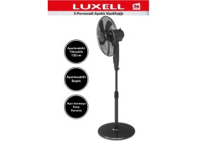 Resim Luxell LXF-316S 55 Watt Ayaklı Vantilatör 40 cm Siyah Renk Yüksek Performans Özellikli 