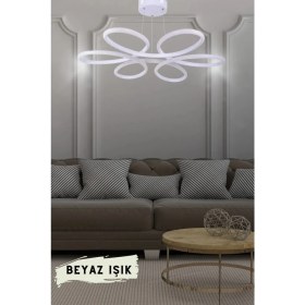 Resim Normadia Modern Beyaz Kasa LED Tavan Lambası, Şık Aydınlatma Dekoratif Avize 