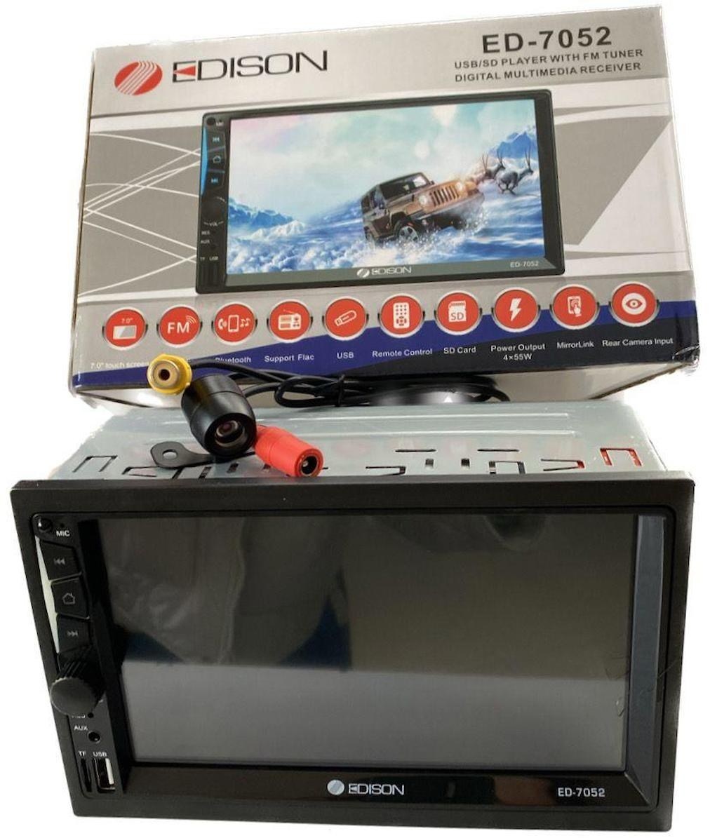 Edison ED-7052 Usb+Sd+Bluetooth+4x50 Watt+Mirror Link+Kamera+Oto