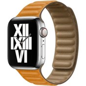 Resim Ariatech Watch Ultra 49mm Kordon Uyumlu Krd-34 Deri Strap Kayış Clo- Turuncu 