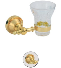 Resim Maya Ottoman Pvd Gold Montajlı Diş Fırçalık C Cam %100 Pirinç 