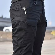 Resim Erkek Taktik Kargo Pantolonu - Dayanıklı Çoklu Cep Yapısı İş Pantolonu, Açık Hava Yürüyüşü, Bahar ve Sonbahar, Esnek Olmayan Kumaş, Normal Beden (Kemer Yok), Yürüyüş Pantolonu, Yürüyüş Kıyafeti, Fonksiyonel Tasarım, Esnek Olmayan Malzeme 