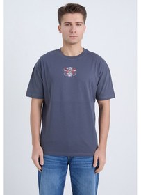 Resim Velvoria Unisex Oversize A True Love Baskılı Antrasit Renk T-shirt 