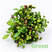 Resim Yeşil 5 Renkler Sahte Yabanmersini Meyve Berry Düğün Ev Dekorasyon İçin Sahte Meyveler Dıy Ercik Yapay Bitkiler Çiçekler 12pcs 