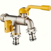 Resim Klasik 304 Paslanmaz Çelik Çift Çıkış Bahçe Hortumu Musluğu - 1/2" Bağlantı, Sulama ve Çim Bakımı için İdeal, Püskürtücüler ve Hortum Makineleri ile Uyumlu, Çok Bileşenli ve Tek Delikli Kurulum Açık Musluk, Bahçe Musluğu|Modern Musluk Tasarımı|Dayanıklı İnşaat, Bahçe Su Musluğu 