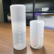 Resim 2'li set toz geçirmez ve suya dayanıklı büyük kapasiteli makyaj fırçası saklama kutusu, kapaklı kolay taşıma için, alkol içermeyen güvenli malzeme 