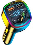 Resim Genel Markalar Araç Bluetooth 5.0 Fm Transmitter Cihazı Araba Müzik Mp3 Çalar Sd Kart Okur Oto Çakmaklık Şar 